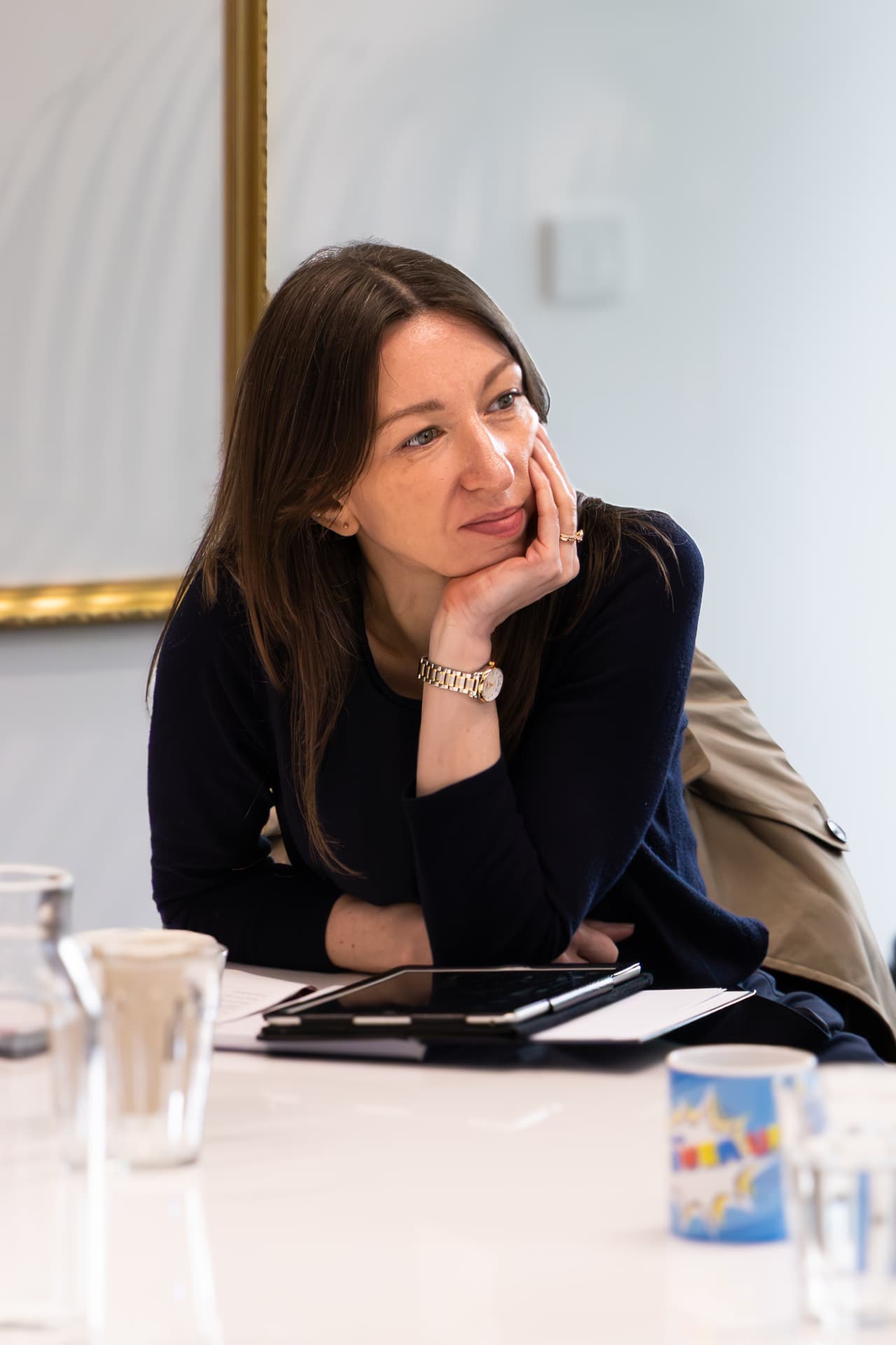Judge listening thoughtfully