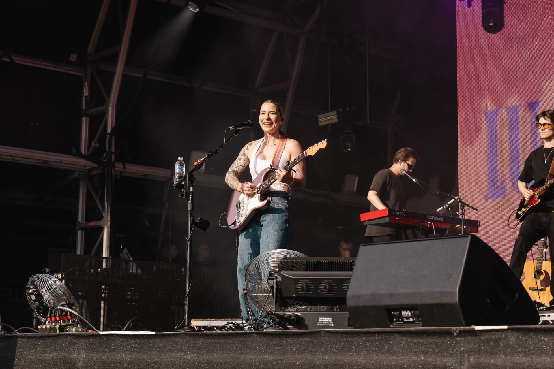 Band on stage with keys player behind